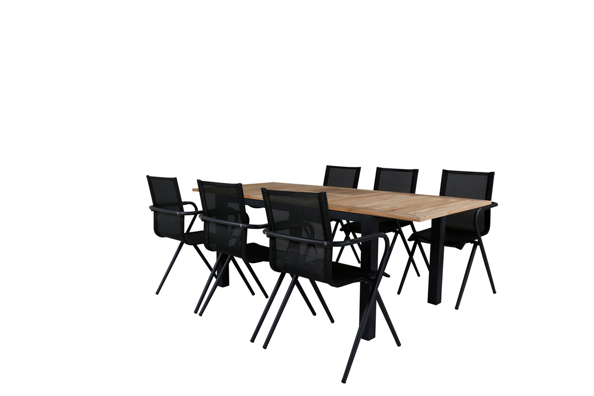 Venture Design Alina & Panama Matstolar Svart + Matbord 152x90