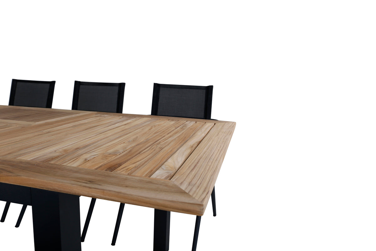 Venture Design Alina & Panama Matstolar Svart + Matbord 152x90