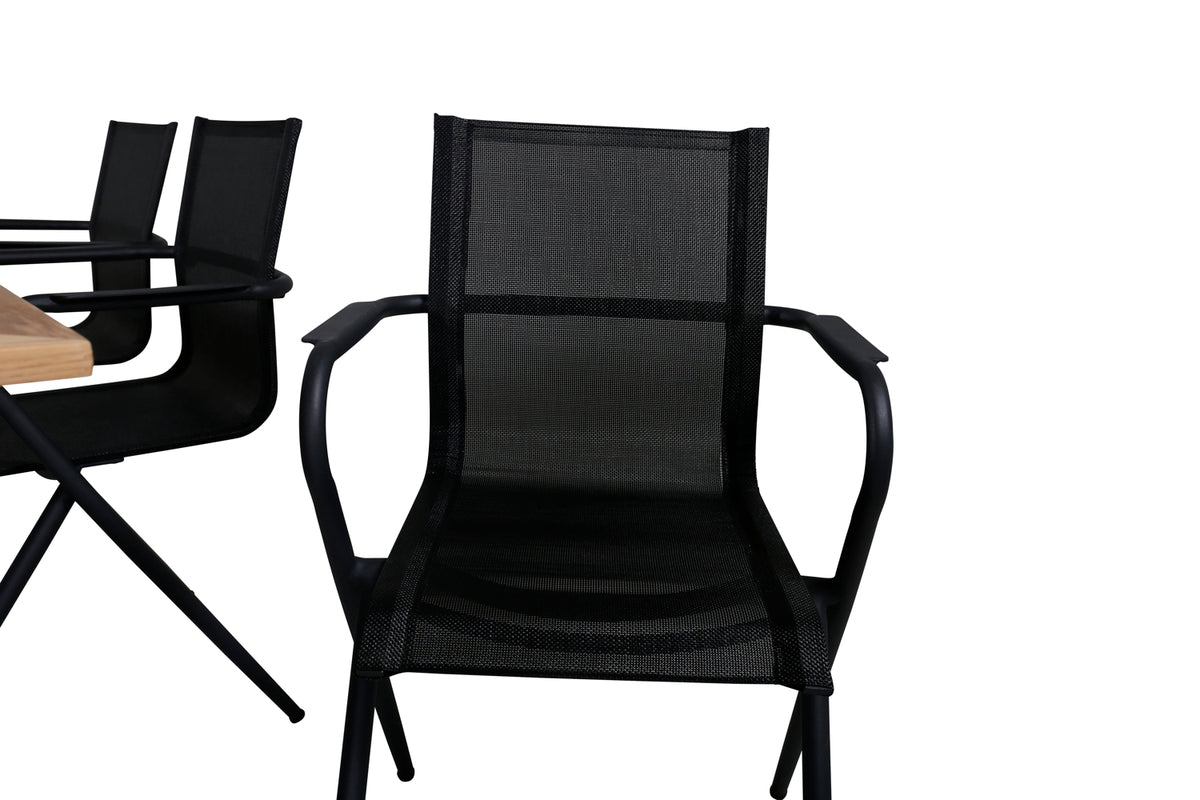 Venture Design Alina & Panama Matstolar Svart + Matbord 152x90