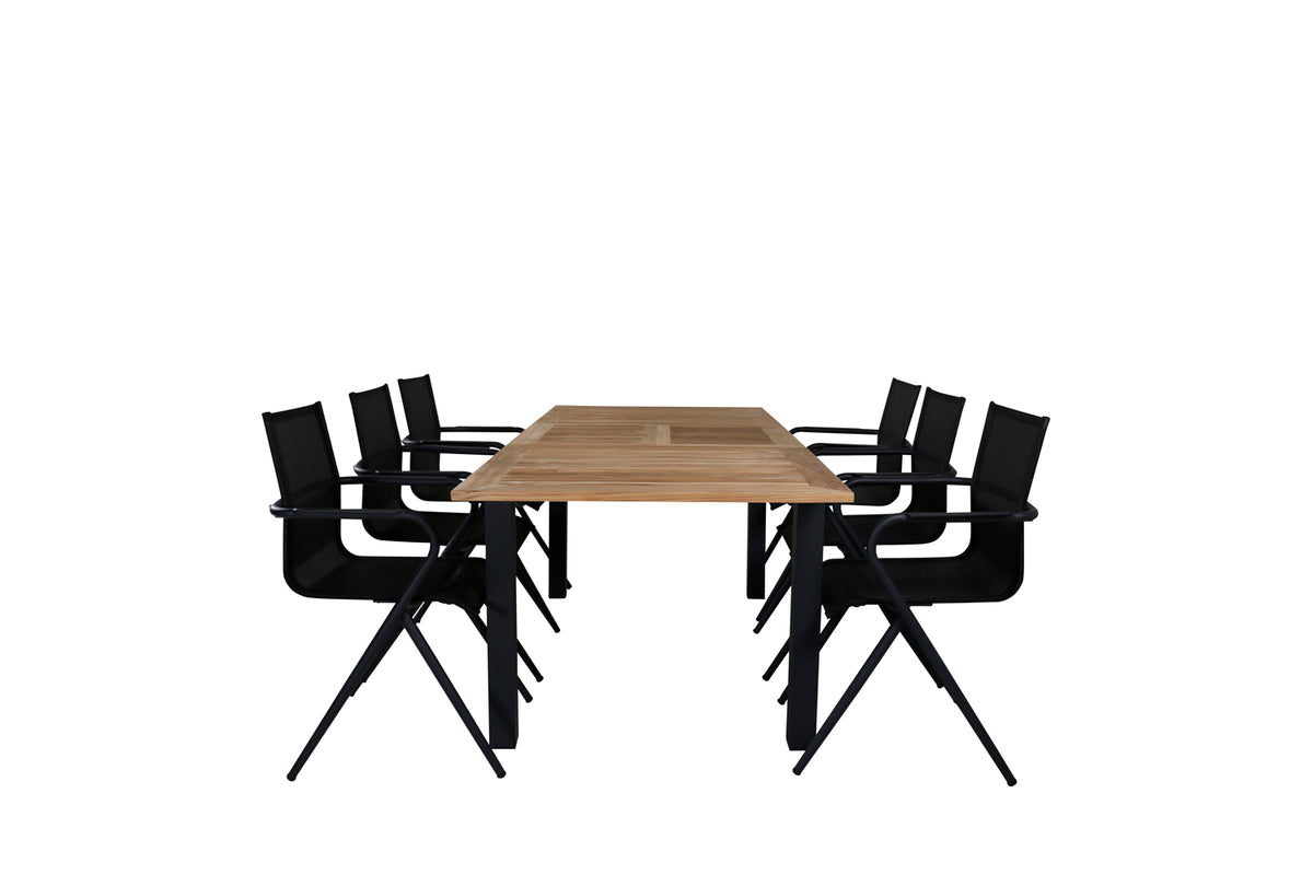 Venture Design Alina & Panama Matstolar Svart + Matbord 152x90