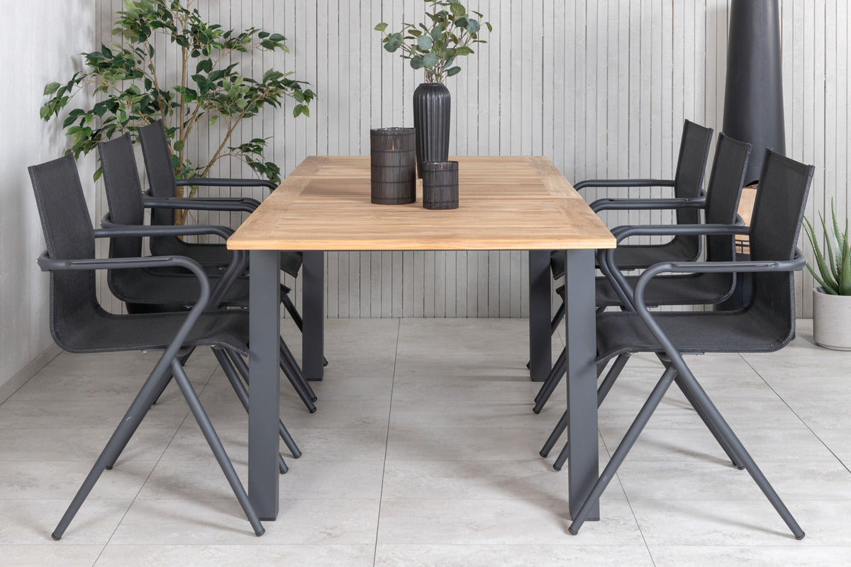 Venture Design Alina & Panama Matstolar Svart + Matbord 152x90