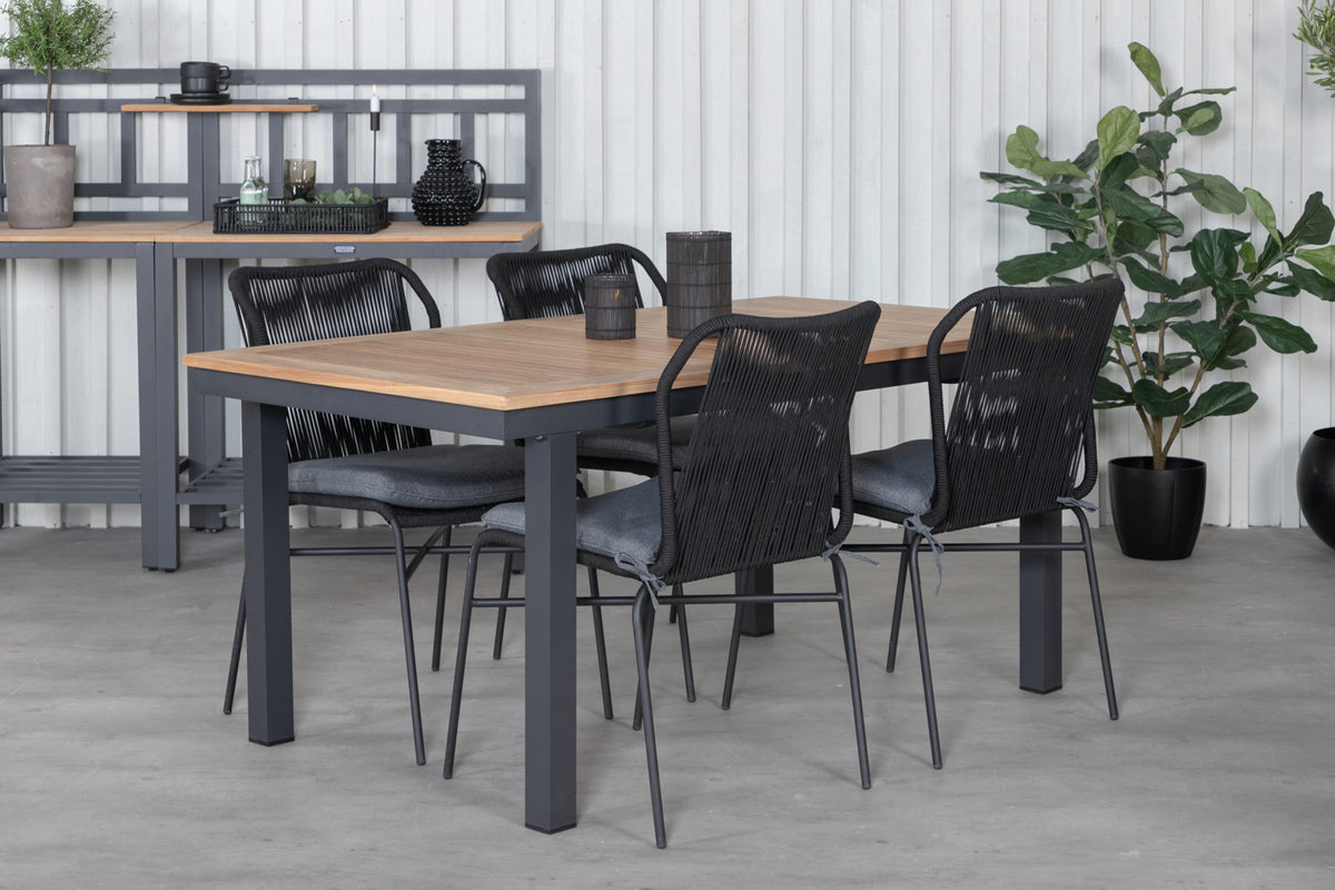 Venture Design Julian & Panama Matstolar Svart + Matbord 152x90