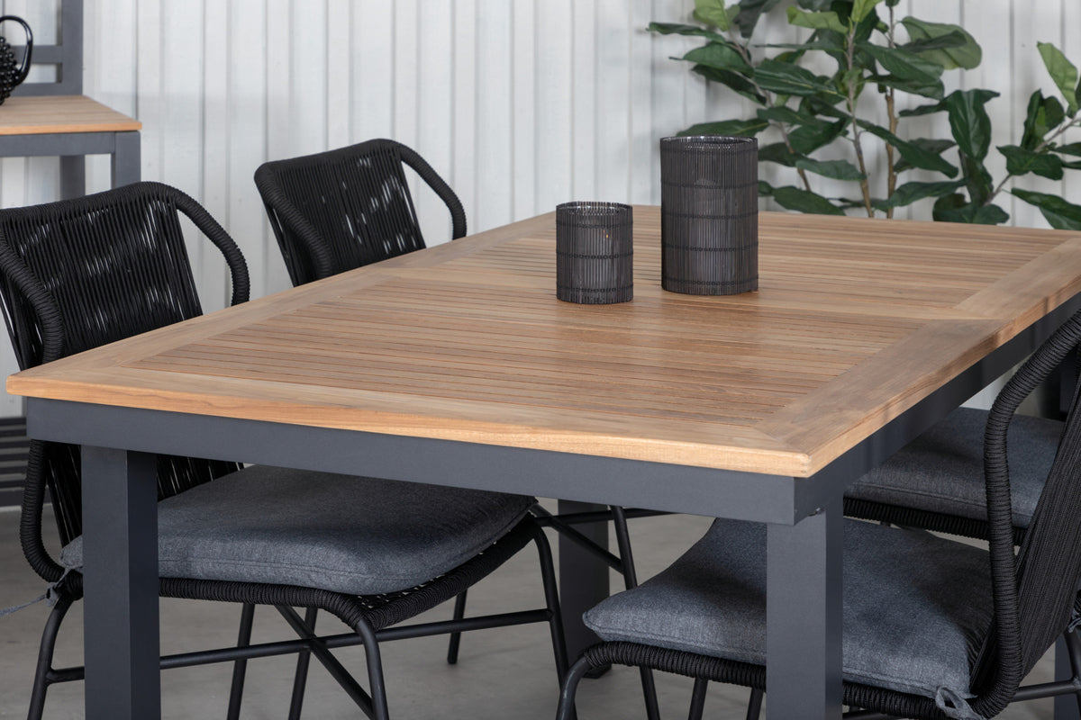 Venture Design Julian & Panama Matstolar Svart + Matbord 152x90