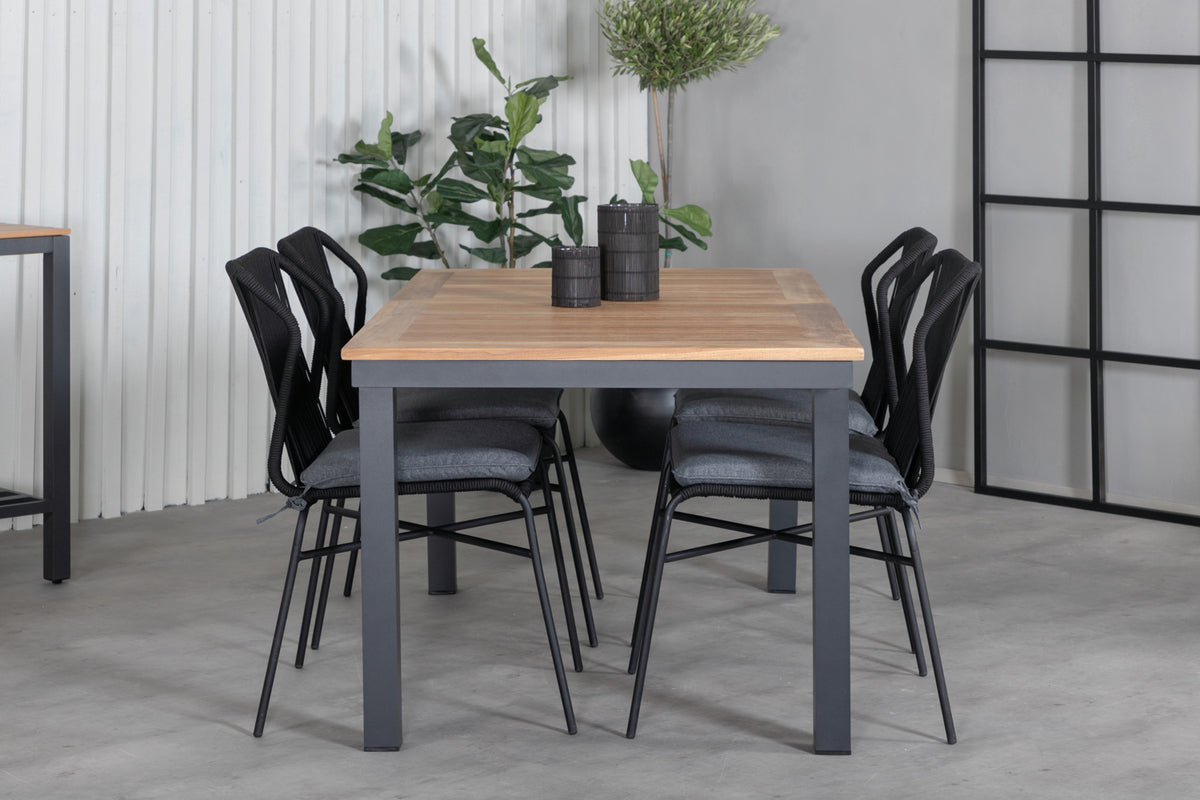 Venture Design Julian & Panama Matstolar Svart + Matbord 152x90