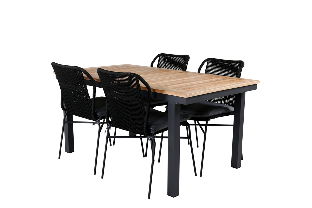 Venture Design Julian & Panama Matstolar Svart + Matbord 152x90