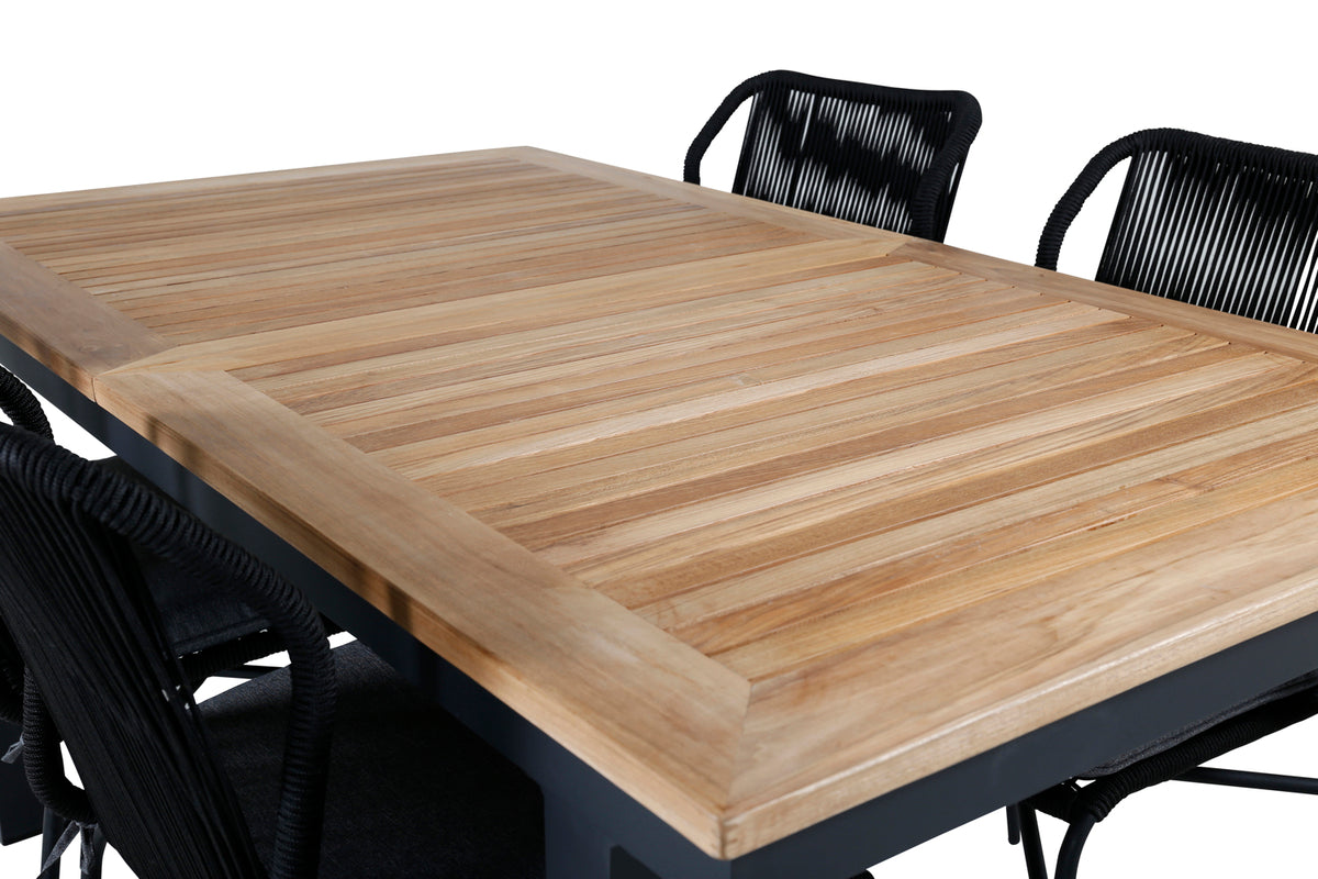 Venture Design Julian & Panama Matstolar Svart + Matbord 152x90