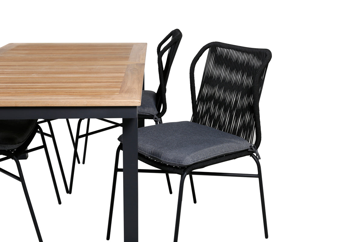 Venture Design Julian & Panama Matstolar Svart + Matbord 152x90