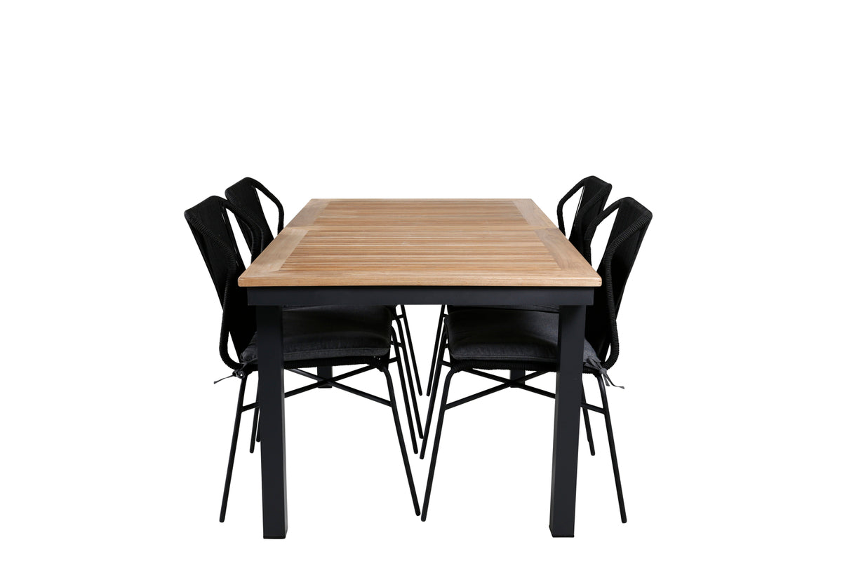 Venture Design Julian & Panama Matstolar Svart + Matbord 152x90