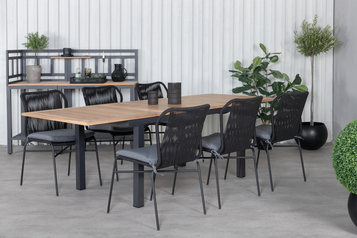Venture Design Julian & Panama Matstolar Svart + Matbord 152x90