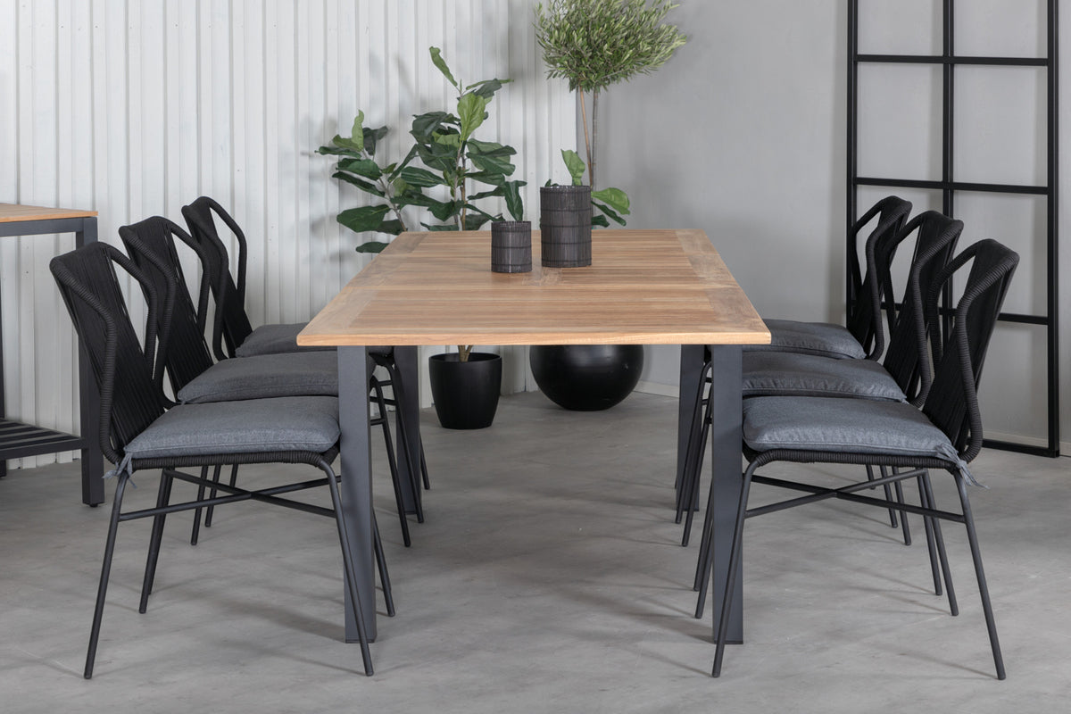 Venture Design Julian & Panama Matstolar Svart + Matbord 152x90