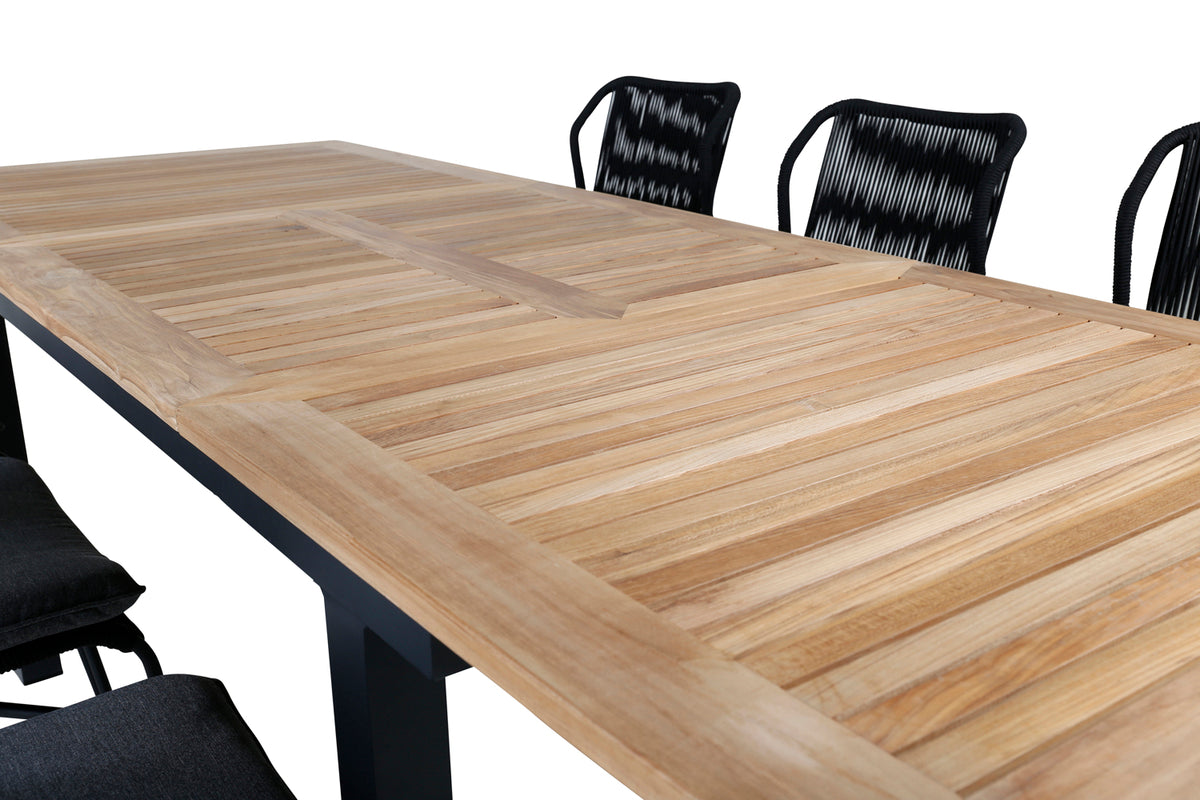 Venture Design Julian & Panama Matstolar Svart + Matbord 152x90