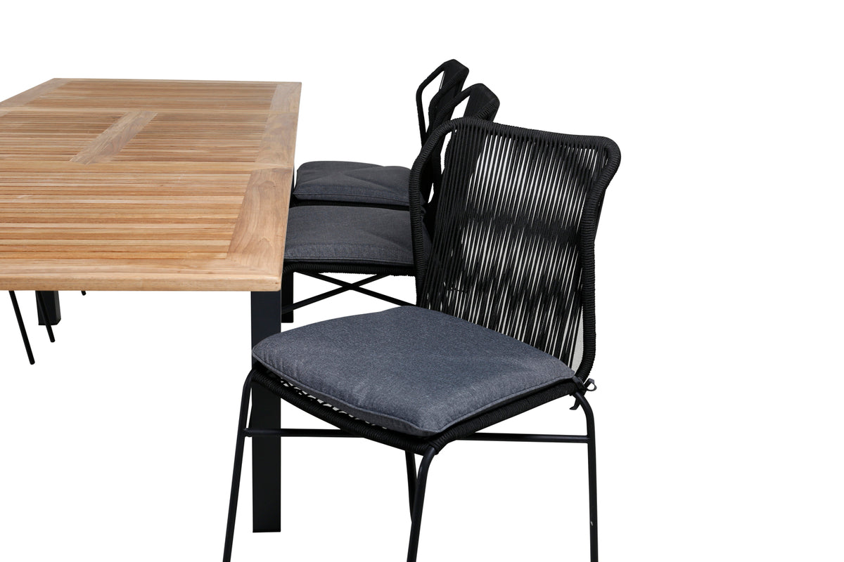 Venture Design Julian & Panama Matstolar Svart + Matbord 152x90
