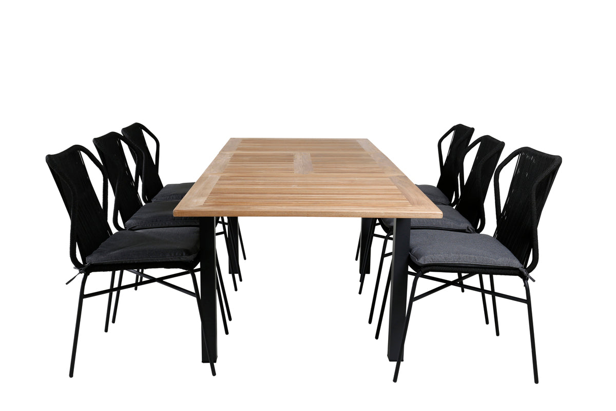 Venture Design Julian & Panama Matstolar Svart + Matbord 152x90