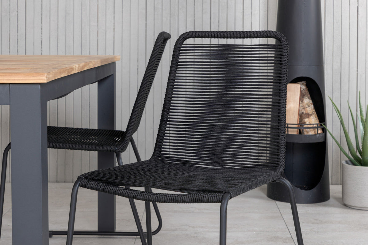 Venture Design Panama & Lindos Matbord 152x90 + Matstolar Svart