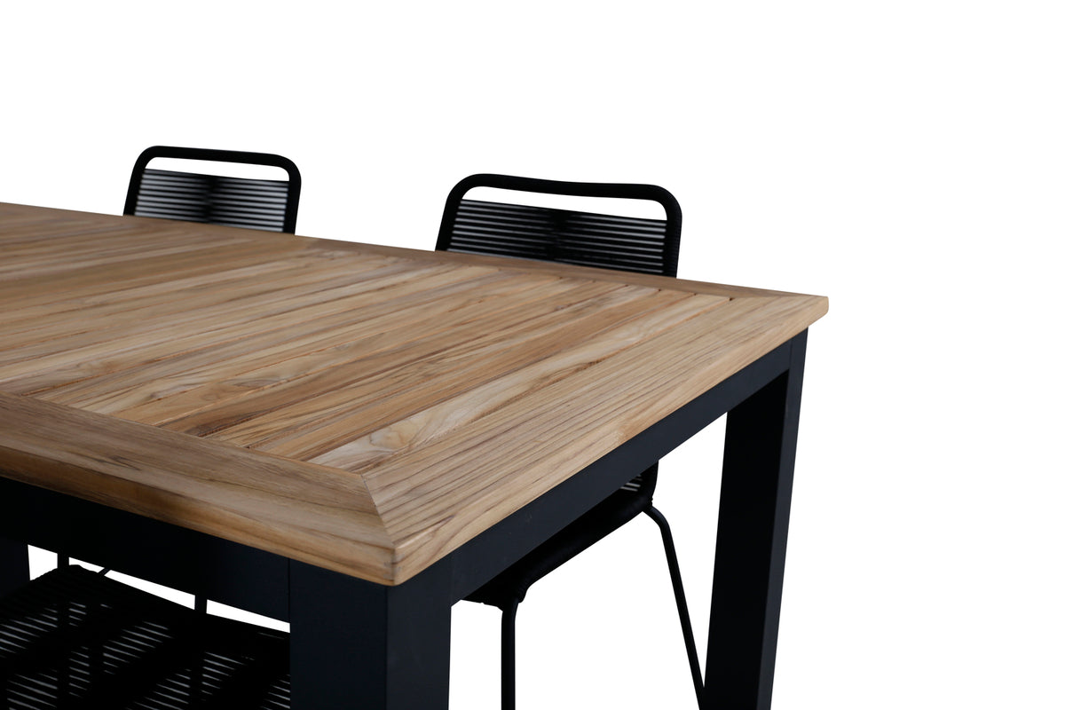 Venture Design Panama & Lindos Matbord 152x90 + Matstolar Svart