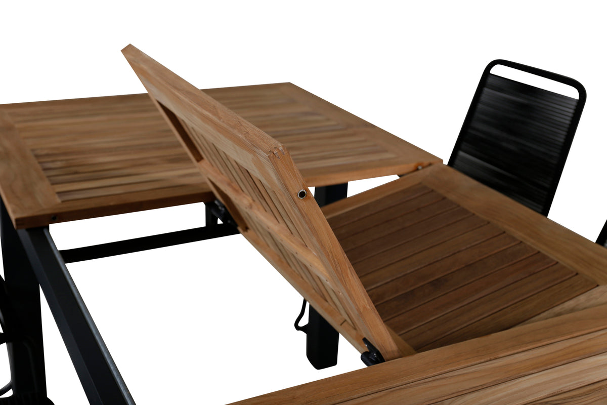 Venture Design Panama & Lindos Matbord 152x90 + Matstolar Svart