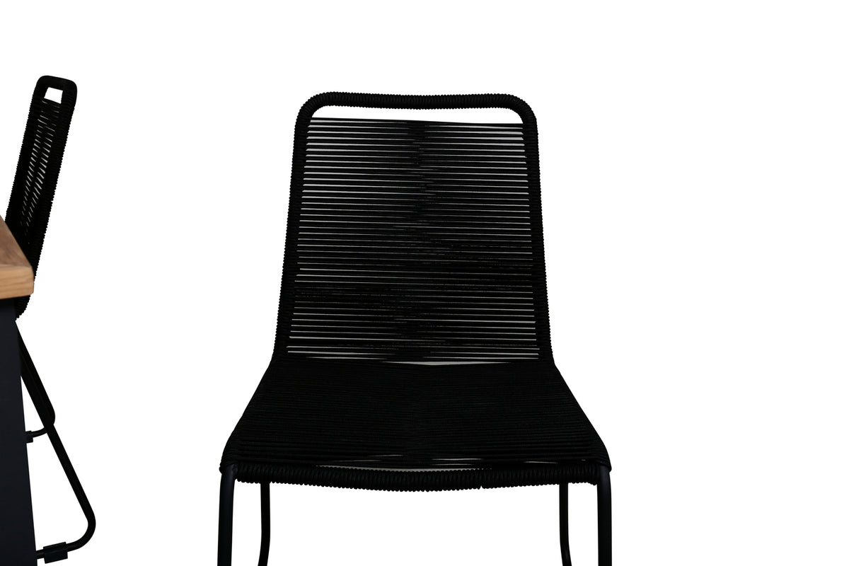 Venture Design Panama & Lindos Matbord 152x90 + Matstolar Svart