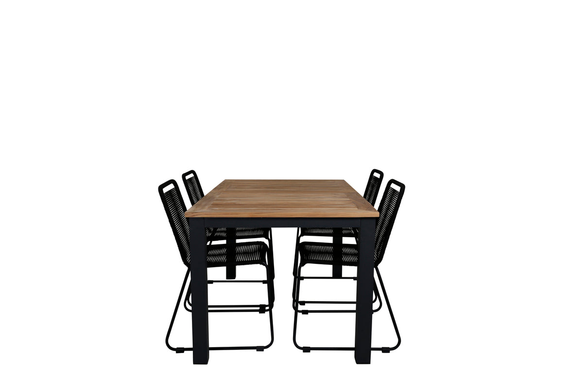 Venture Design Panama & Lindos Matbord 152x90 + Matstolar Svart