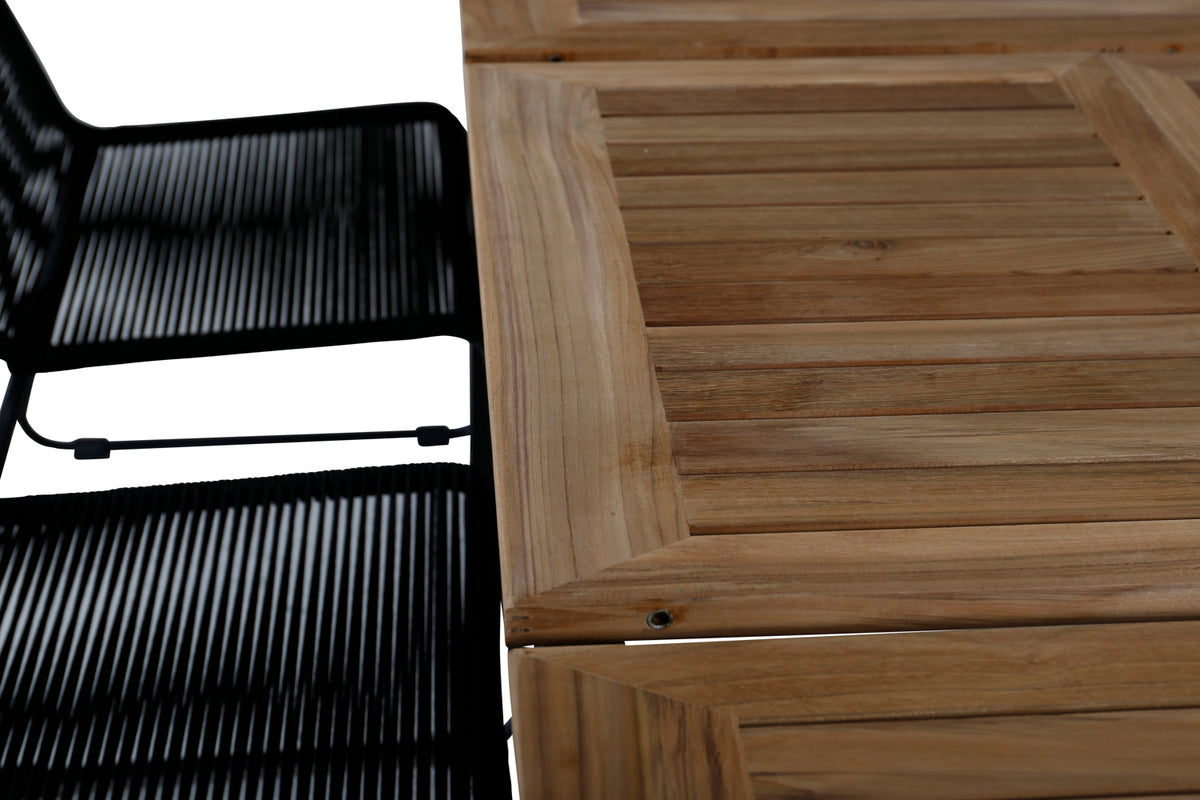 Venture Design Panama & Lindos Matbord 152x90 + Matstolar Svart