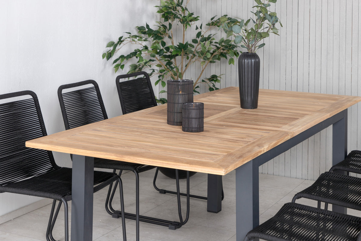 Venture Design Panama & Lindos Matbord 152x90 + Matstolar Svart