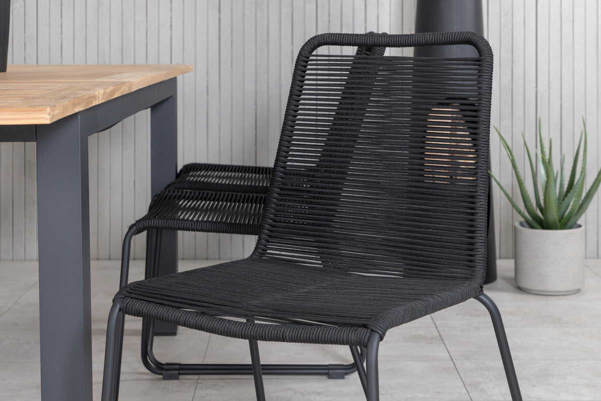 Venture Design Panama & Lindos Matbord 152x90 + Matstolar Svart