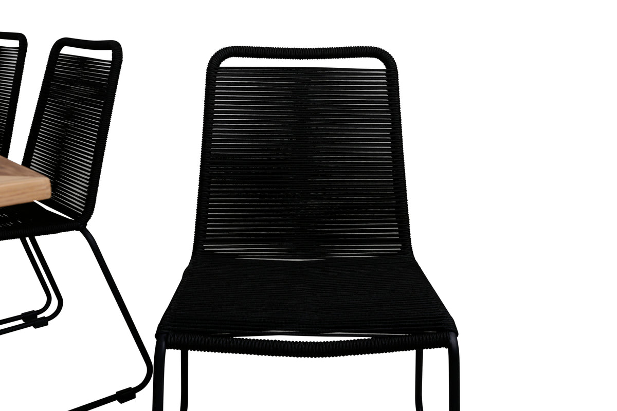 Venture Design Panama & Lindos Matbord 152x90 + Matstolar Svart