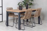 Venture Design Panama & Lindos Matbord 152x90 + Matstolar Brun