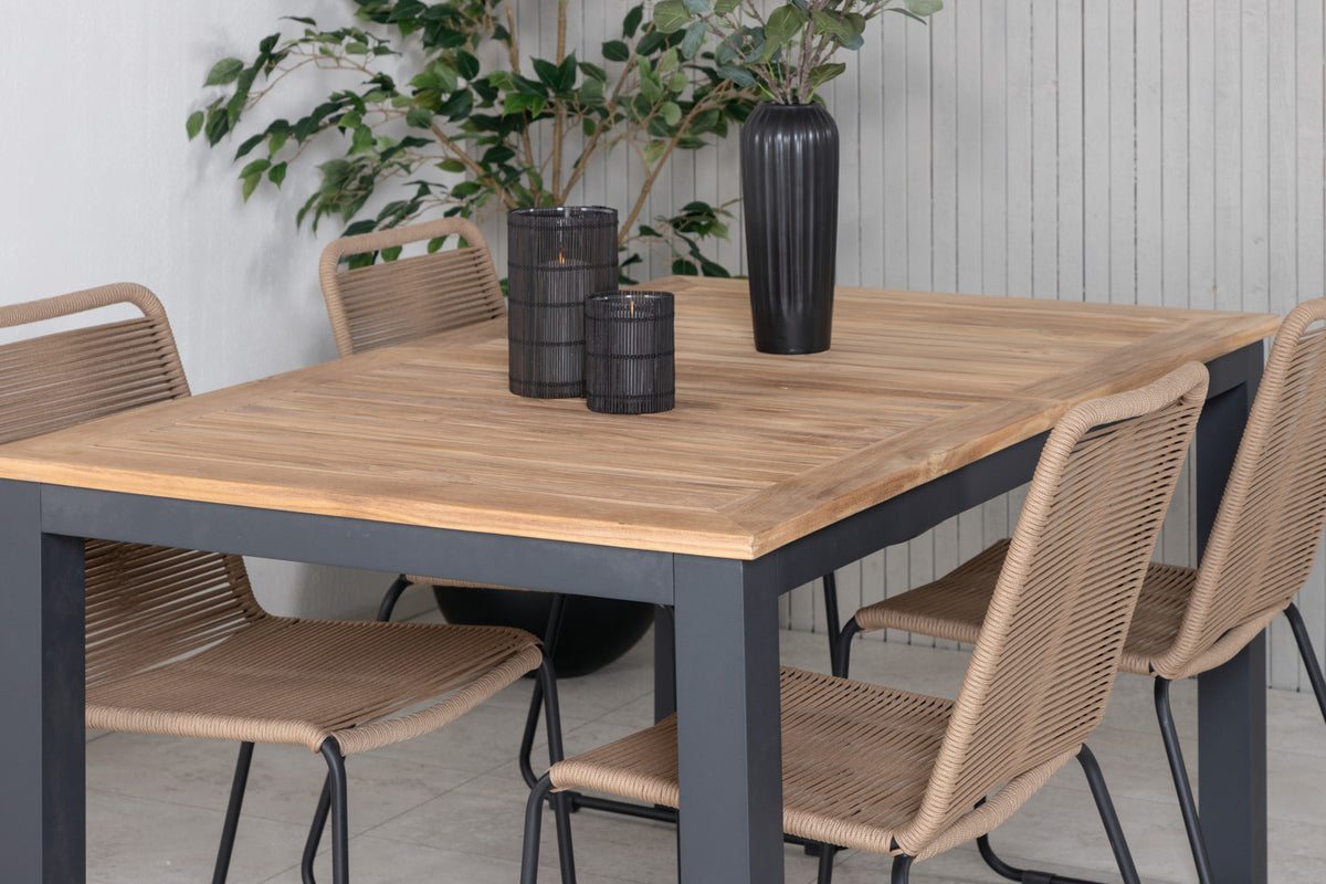 Venture Design Panama & Lindos Matbord 152x90 + Matstolar Brun