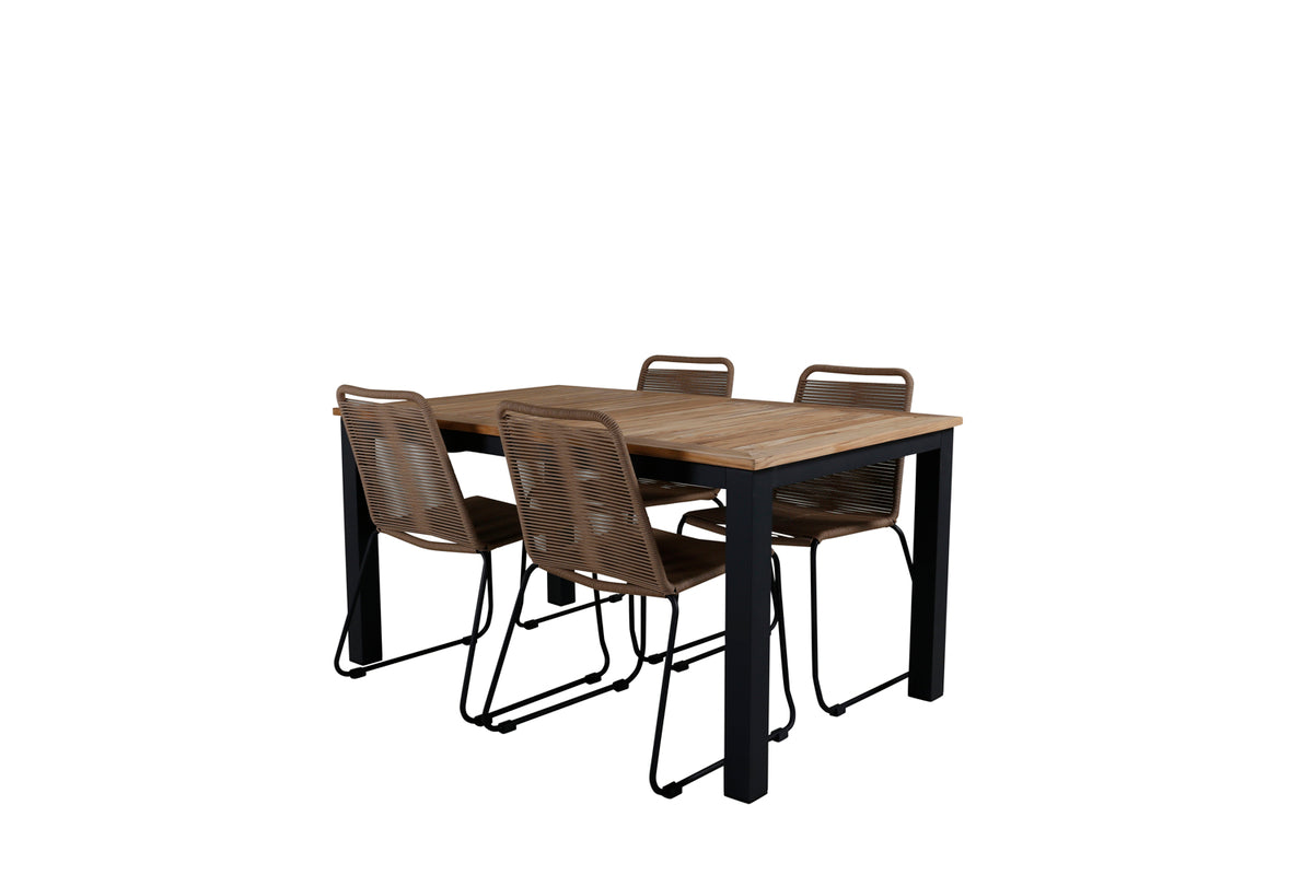 Venture Design Panama & Lindos Matbord 152x90 + Matstolar Brun
