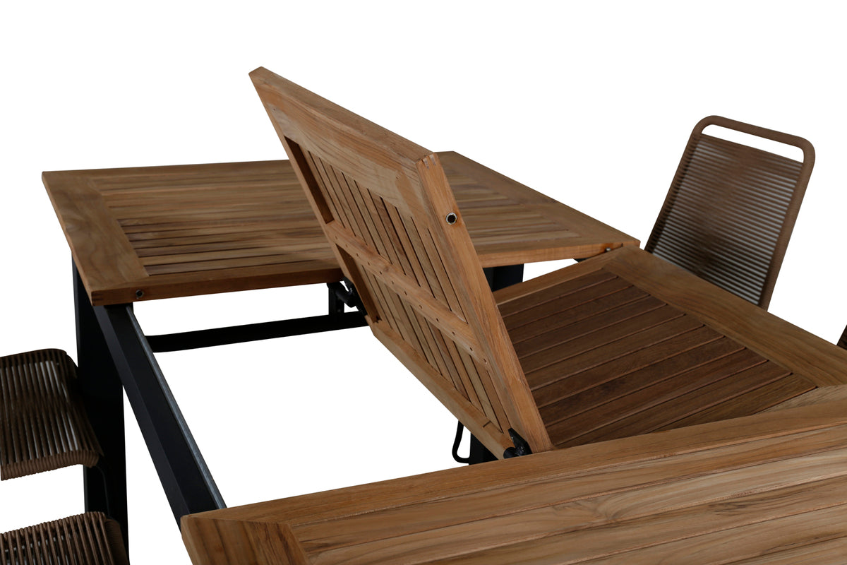 Venture Design Panama & Lindos Matbord 152x90 + Matstolar Brun