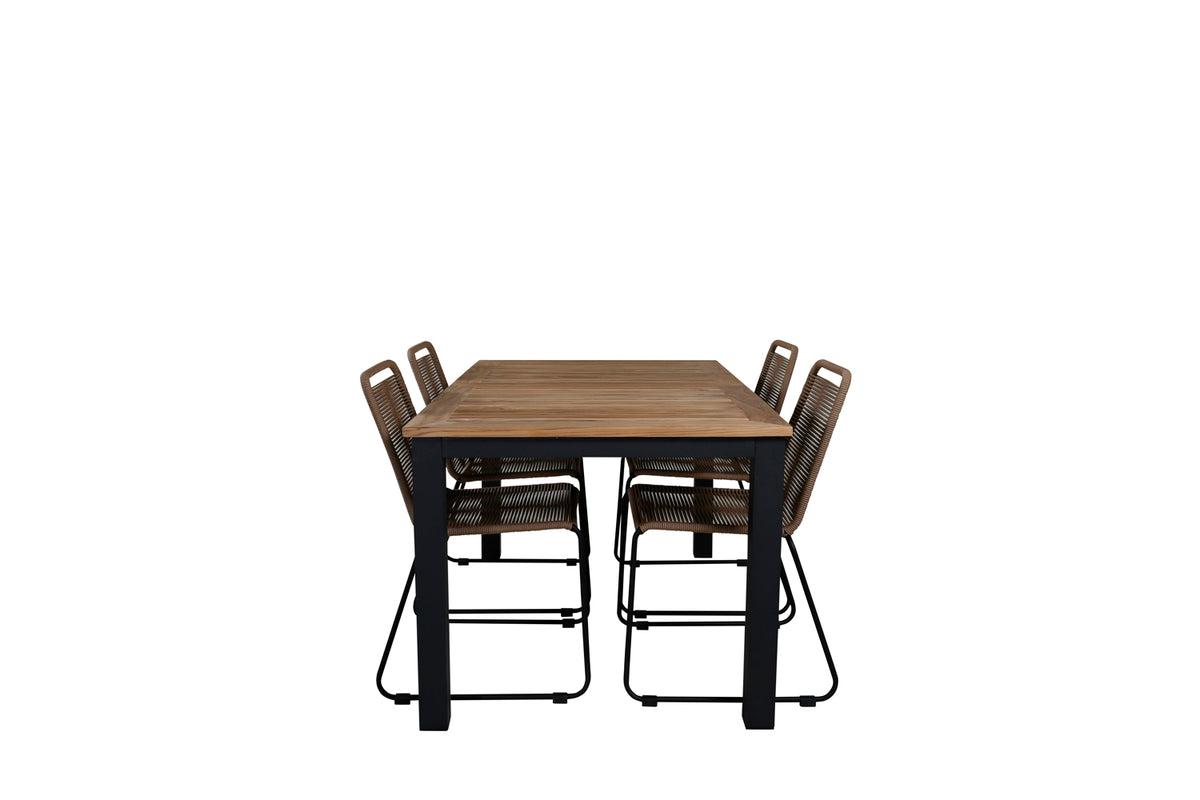 Venture Design Panama & Lindos Matbord 152x90 + Matstolar Brun