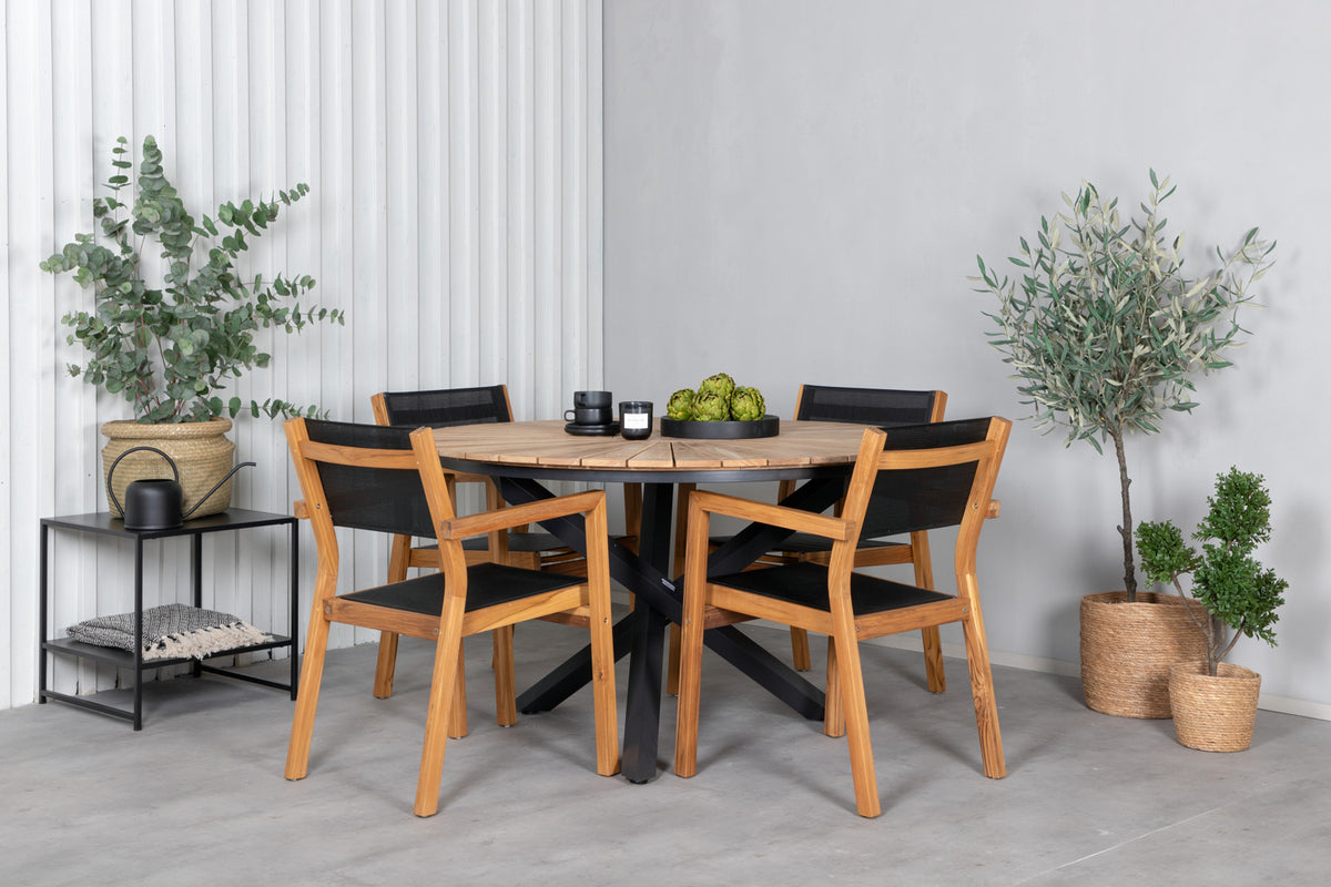 Venture Design Venice & Mexico Matstolar Natur + Matbord ⌀140