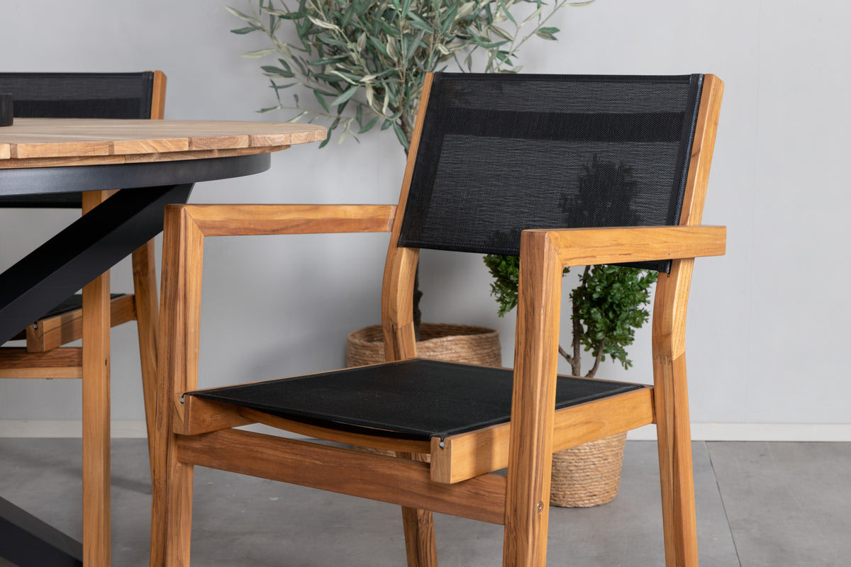 Venture Design Venice & Mexico Matstolar Natur + Matbord ⌀140