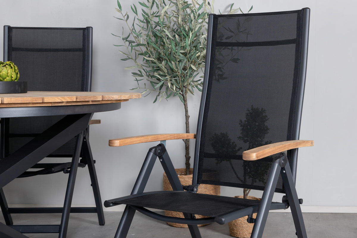 Venture Design Panama & Mexico Positionsstolar Svart + Runda Matbord ø140 Svart
