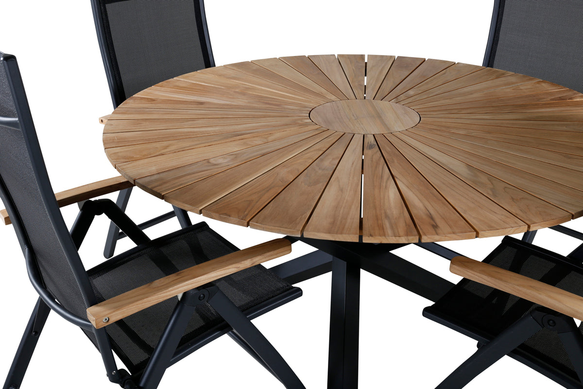 Venture Design Panama & Mexico Positionsstolar Svart + Runda Matbord ø140 Svart