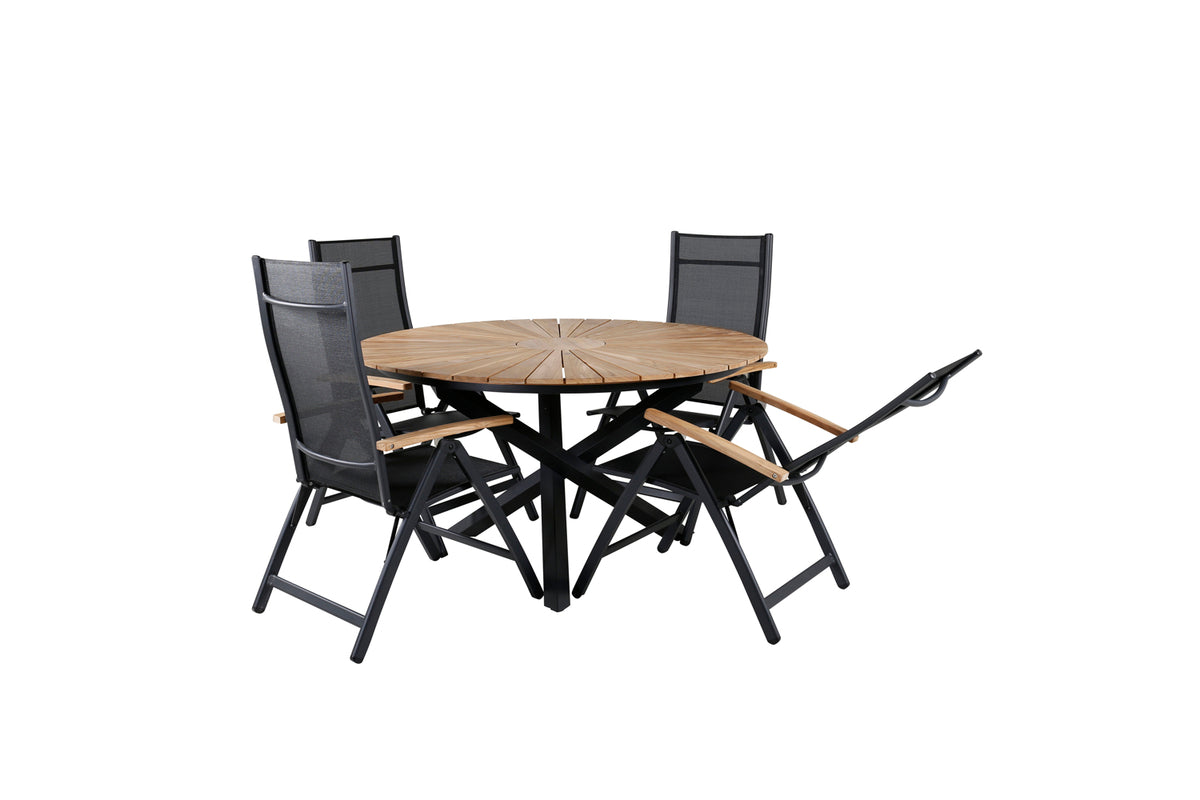 Venture Design Panama & Mexico Positionsstolar Svart + Runda Matbord ø140 Svart