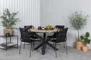 Venture Design Julian & Mexico Matstolar Svart + Matbord ⌀140