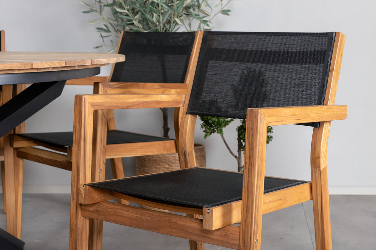 Venture Design Venice & Mexico Matstolar Natur + Matbord ⌀140