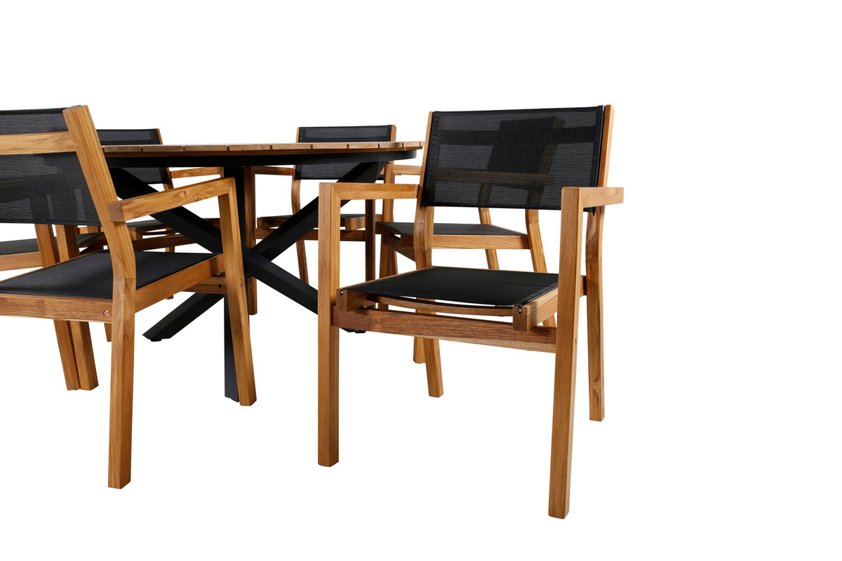 Venture Design Venice & Mexico Matstolar Natur + Matbord ⌀140