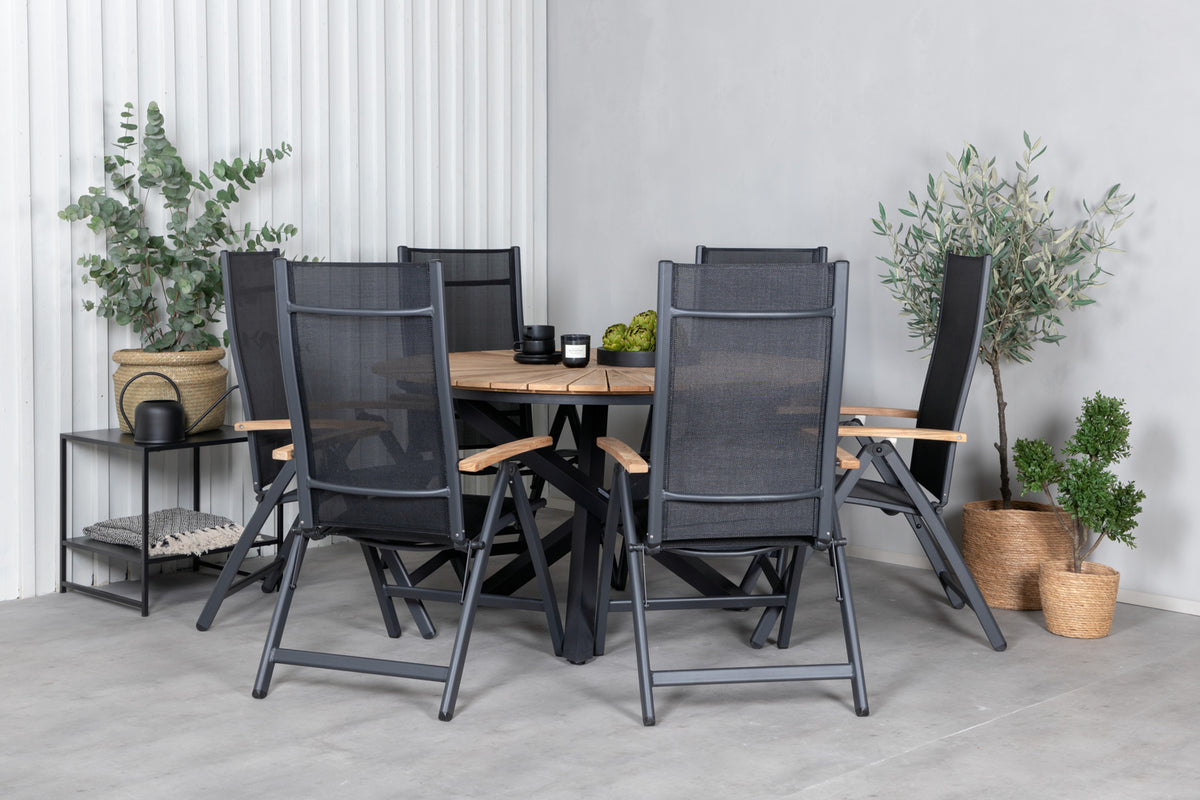 Venture Design Panama & Mexico Positionsstolar Svart + Matbord ⌀140