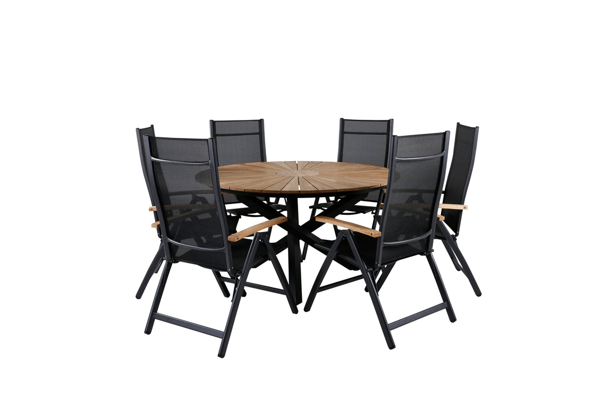 Venture Design Panama & Mexico Positionsstolar Svart + Matbord ⌀140
