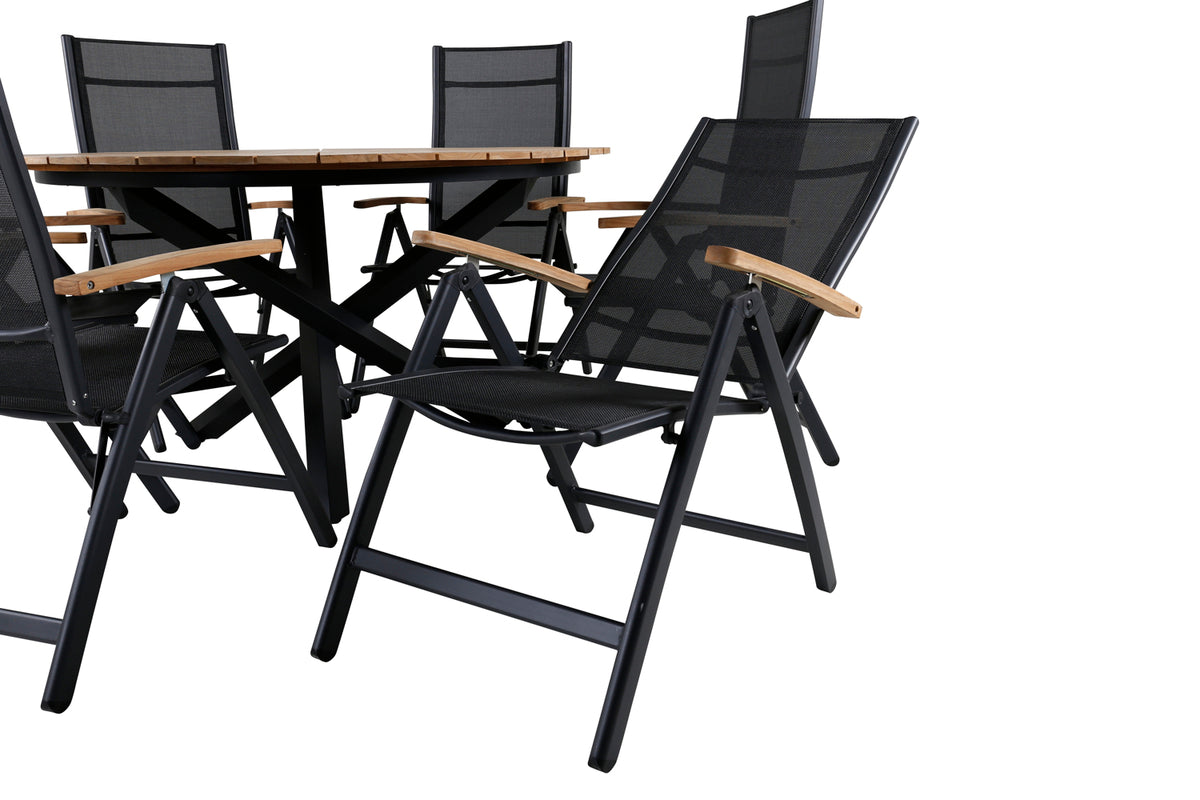 Venture Design Panama & Mexico Positionsstolar Svart + Matbord ⌀140