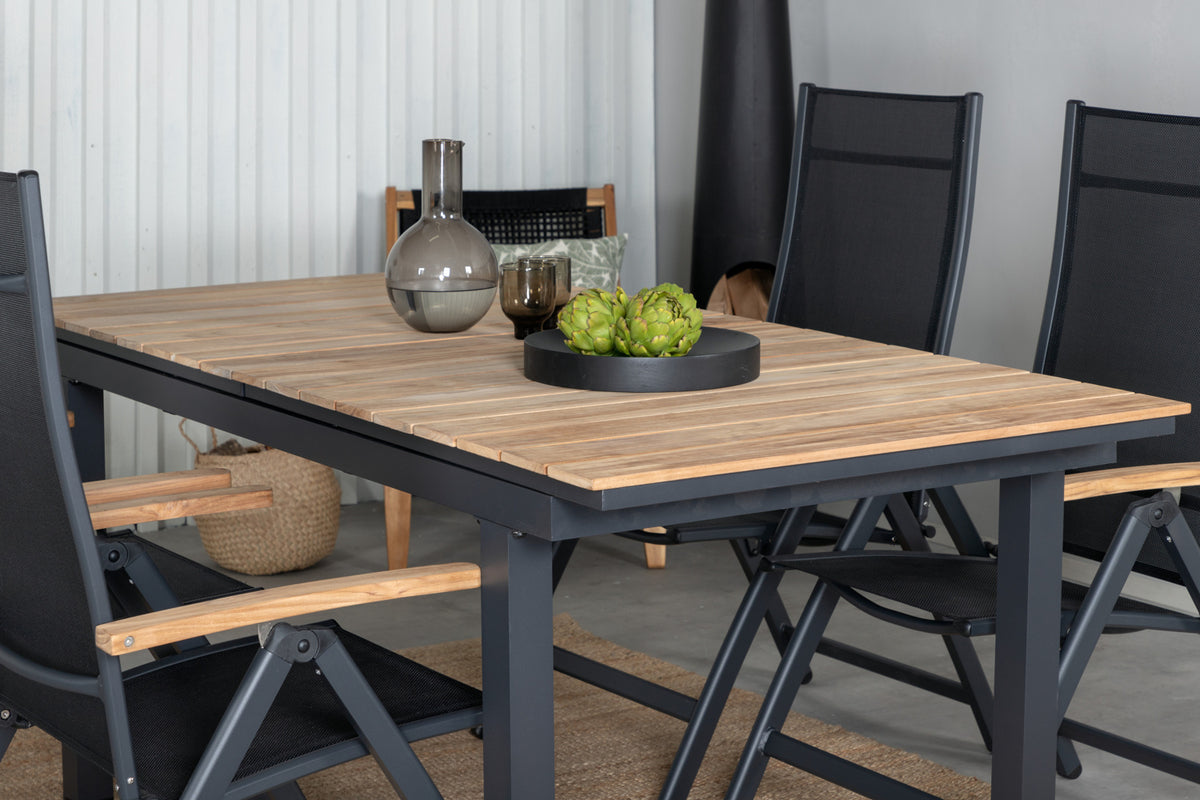 Venture Design Panama & Mexico Positionsstolar Svart + Matbord 90x180/240
