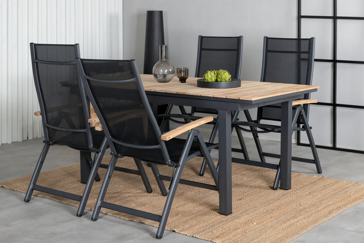 Venture Design Panama & Mexico Positionsstolar Svart + Matbord 90x180/240