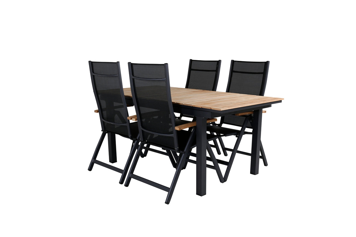 Venture Design Panama & Mexico Positionsstolar Svart + Matbord 90x180/240