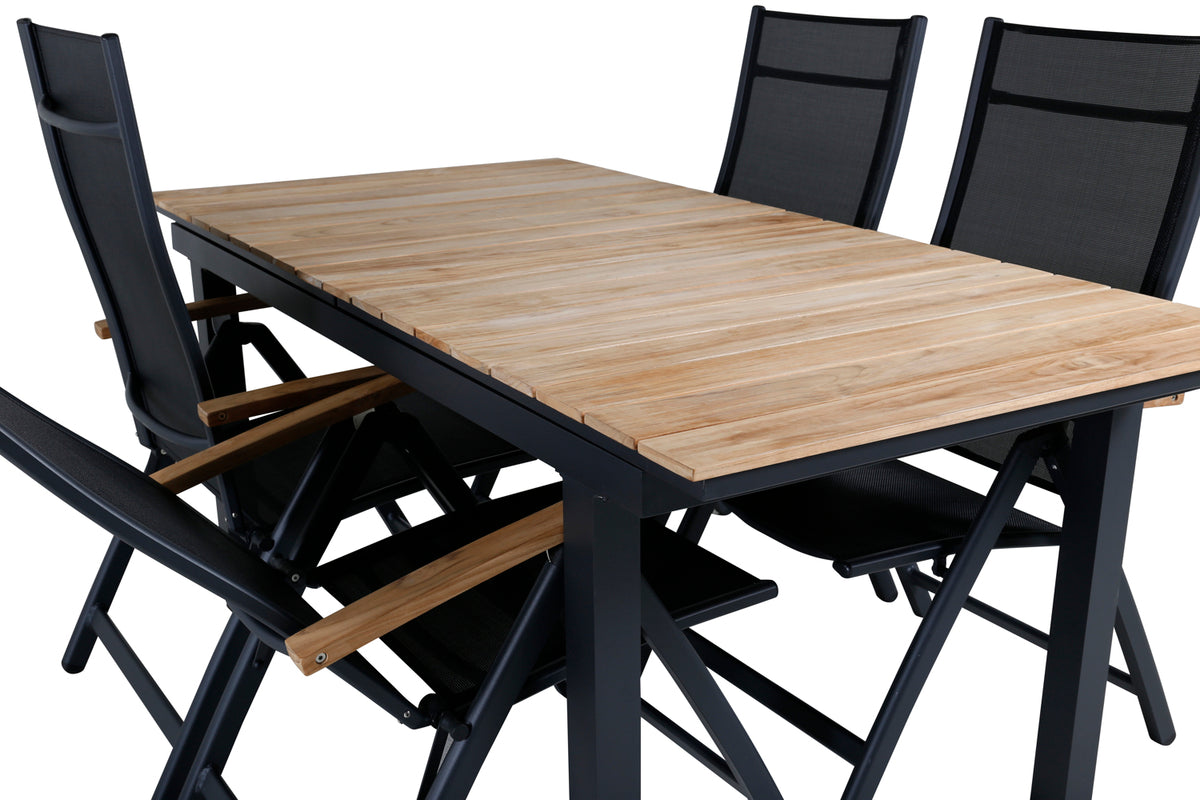 Venture Design Panama & Mexico Positionsstolar Svart + Matbord 90x180/240
