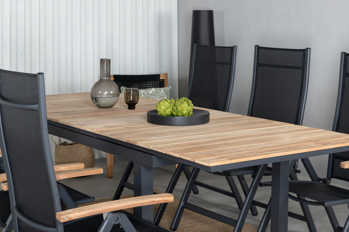 Venture Design Panama & Mexico Positionsstolar Svart + Matbord 90x180/240