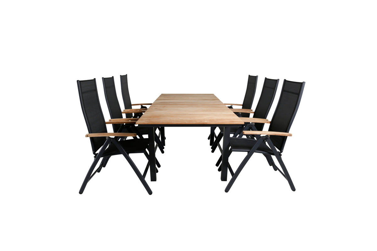 Venture Design Panama & Mexico Positionsstolar Svart + Matbord 90x180/240