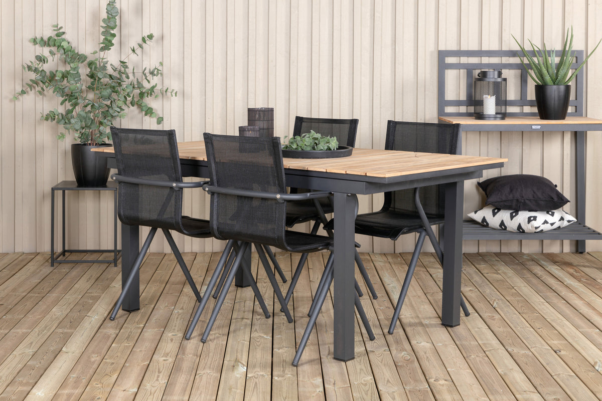 Venture Design Alina & Mexico Matstolar Svart + Matbord 90x180/240