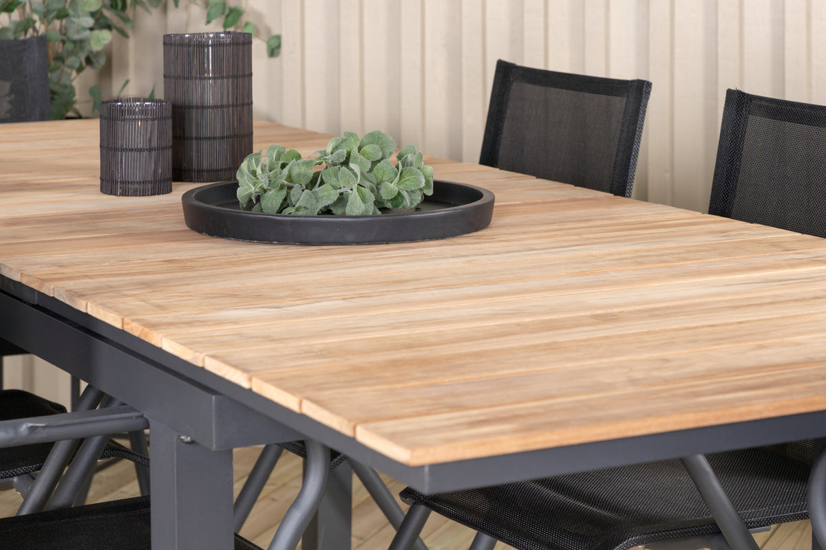 Venture Design Alina & Mexico Matstolar Svart + Matbord 90x180/240